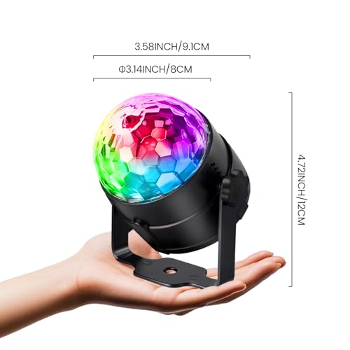 NEQUARE Disco Ball DJ Party Lights Sound Activated with Remote Control Strobe Lamp 7 Modes Stage Light for Home Room Dance Parties Karaoke Halloween Christmas Birthday Decorations[3-Pack]