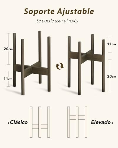 Plant stand Bamworld para decorar salones con plantas de interior naturales 6