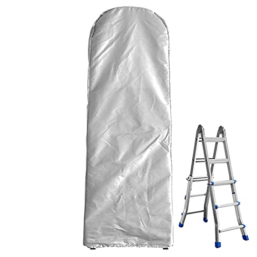 COOSOO Folding Ladder Cover - Dustproof and Waterproof Protector With Drawstring for Step Ladder - Patio Garden Outdoor Household Storage Bag Silver