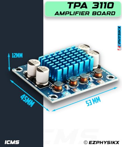 Image of TPA3110, TPA 3110 D2 30W+30W 2.0 Channel Stereo Audio Power Amplifier Board, DC 8-26V 3A For Car & vehicles, Home,PC,TV, Speaker with Speaker Protection. QTY- 1