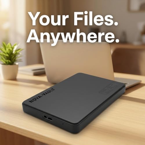 Image of MAYUMI NOVA-Vault 250GB Portable External Hard Disk Drive, USB 3.0 High Speed, Slim & Lightweight, Plug & Play, with OTG Adapter for Phone, for Laptop, PC, Smart TV, Gaming Console (Black)