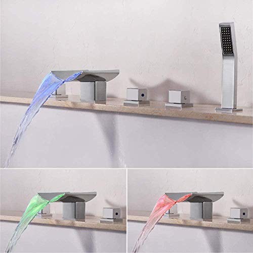 Couleur lumineuse et mitigeur à 5 trous pour ensemble de douche moderne - 4