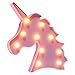 Glintee Unicorn LED Night Lamp Decorative Marquee Signs Battery Operated Light for Party Supplies -Wall Decoration for Living Room,Bedroom(Pink Unicorn Head)