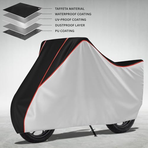 Image of Motorcycle Scooty Body Cover for Outdoor Use - Heavy Fabric Water Resistant Two Wheeler Cover with UV, Dust & Rain Protection Compatible for Ola S1 Air