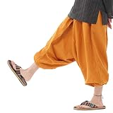 [沖縄技研] サルエルパンツ アラジンパンツ タイパンツ メンズ レディース ユニセックス (無地キャラメル)