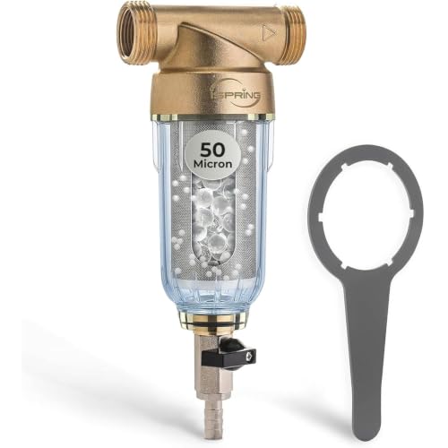 iSpring WSP-50SLS Spin Down Sediment Filter &amp; Scale Inhibitor, 50 Micron
