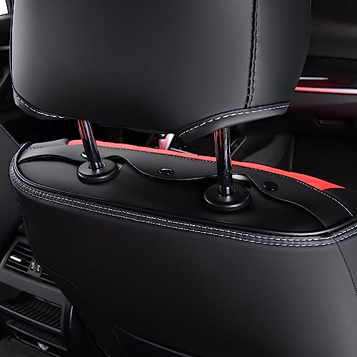 Image of FLORICH Seat Covers for Cars, Waterproof Seat Covers, Leather Car Seat Covers 2 Pack, Universal Seat Cushion Protector for Most Cars Trucks SUV-Black&Red