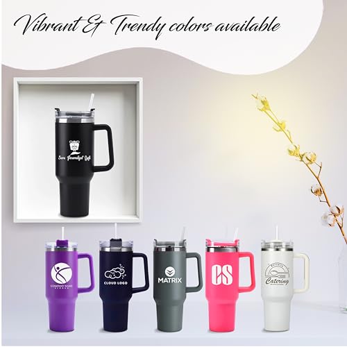 Image of SAVRI Customized Tumbler with Name, 1200 ML Stainless Steel Travel Mug with Straw, Lid & Handle, Personalised Sipper Water Bottle for Women, Men & Girls, Anniversary Birthday Gift for Office & Gym Use