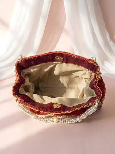 Image of Adiva Potli Handbags For Women | Potli Bags For Ladies For Wedding | Potli Bags For Women | Wedding Bags For Woman | Batwa Potlis Hand Bag | Designer Potli Bag For Ladies For Marriage