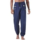 Cot-Oath Mens Fashion Athletic Joggers Pants Navy