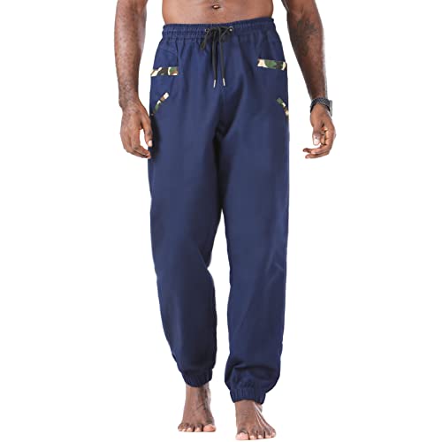 Cot-Oath Mens Fashion Athletic Joggers Pants Navy #TOP30