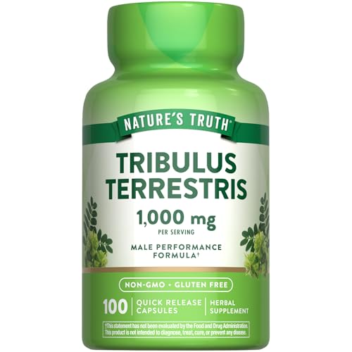 Ultra Tribulus Terrestris 1000mg | 100 Capsules for Men | Male Performance Formula | Non-GMO, Gluten Free | by Natures Truth