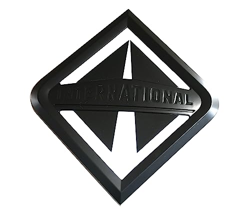 Image of 1x Grille International Emblem Truck Front Hood Badge Logo Replacement for International Truck All Series 3550901C2 (Black /White)