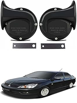 AYW Universal Windtone Jalwa Horn (2 and 4 wheelers), Black color, Heavy plastic body, Set of 2, 12V voltage For Cdia Universal For All Models