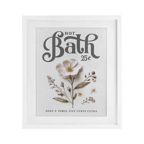 Fleurs pressées affiche encadrée Stupell sous verre pour raviver un mur blanc vide