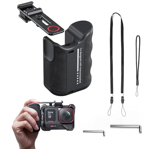 OURHZTB �X�g���[�g�ʐ^�n���h��Xplorer�O���b�v�L�b�g Insta360 Ace Pro 2/Ace Pro�p DJI Osmo Action 5 Pro/4/3�J�����n���h�O���b�v�g���z���_�[�}�E���g ���߉\�ȃV���b�^�[�{�^���t��