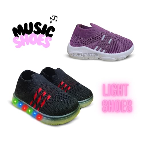 Image of Kids Trending Slip-On Shoes Combo, Pack of 2 (Light Shoe + Musical Shoe)