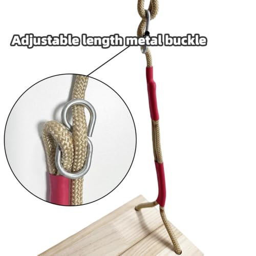 Columpio de madera infantil para jardín con cuerda regulable en altura 5