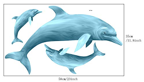 Vinilos Decorativos 3 Piezas Dolphin Removible 12x23in miniatura 6