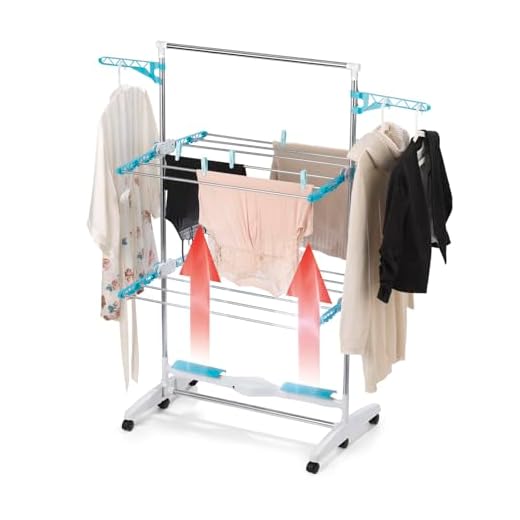 EASYmaxx Luftstrom-Wäscheständer | schnelle Trocknung, weniger Falten | faltbar, extrem leicht [weiß, türkis]