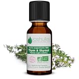 Voshuiles   Huile Essentielle Thym à Thymol Bio 5ml   à Diluer dans une Huile Végétale   Parfum Exceptionnel   Huiles Essentielles de Qualité   100% Pure et Naturelle   HEBBD et Certifiée ECOCERT
