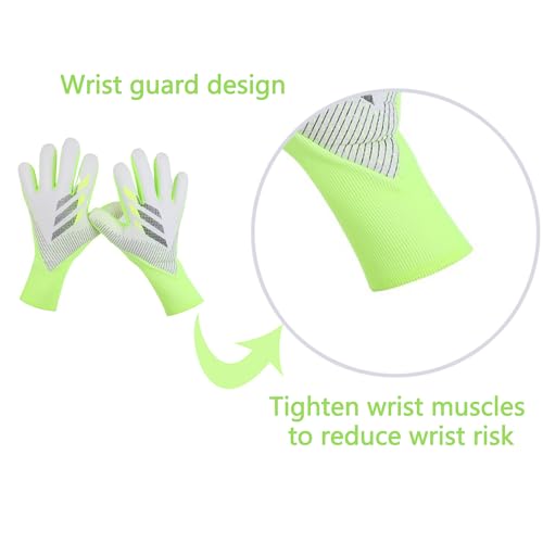 XSQD Transpirable Guantes Portero, Guantes Para Niños Uso De Látex Grueso Y Látex Antideslizante, Guantes Portero Futbol, Talla 7/8/9/10, Adecuada Para Atletas Y Principiantes(Verde 8 Yardas) - imagen 5