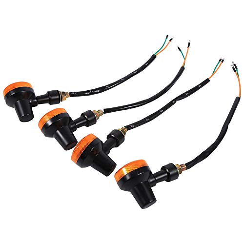 4 PCS Luz indicadora de sinal de de motocicleta, luzes de sinal de moto 12V com fios, tempo de respo