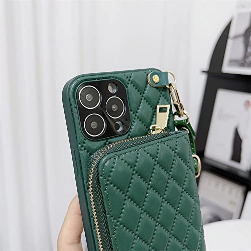 Coque cordon iPhone 12 Pro avec portefeuille et fermeture éclair orange - 6