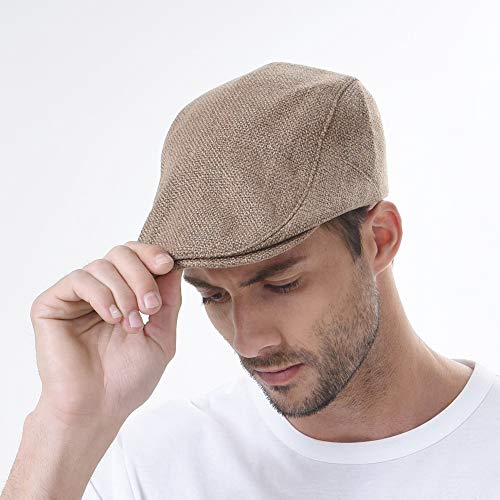 WITHMOONS Ivy Cap Summer Cotton Newsboy Irish Gatsby Golf Hats MZ30038 (Brown)