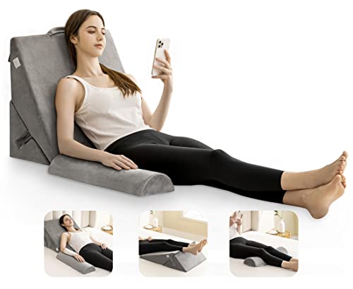 Joybest Bed Wedge Pillows Adjustable Leg Elevation Reading Pillow & Back Support Wedge Pillow For Back And Legs Support, For Back Pain, Leg Pain, Pregnancy, Neck And Shoulder Joint Pain, Sleeping #TOP24