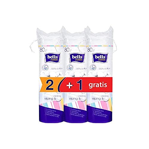 Bella Cotton Pads - 80 Pieces (Buy 2 Get 1 Free), White