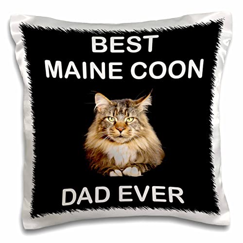 3dRose Sven Herkenrath Animal Cat with Best Maine Coon Dad Ever Gift (pc-294941-1) Pillow Case, White