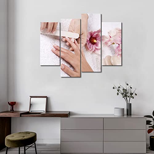 Pink Flowers Cabblestones Someone is Nail-Painting Wall Art Painting Pictures Print On Canvas Art The Picture for Home Modern Decoration - Image 3