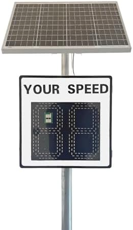 All-Weather LED Speed Limit Radar Sign with Remote Control, IP65 Waterproof, Solar-Powered 40W, 24"x35" Speed Display for Traffic Safety, Aluminum Construction