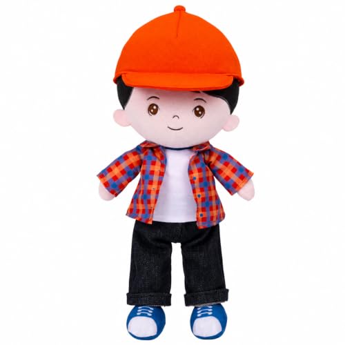 OUOZZZ Soft Plush Baby Boy Doll 12.6 Inch, Red Hat Snuggle Buddy