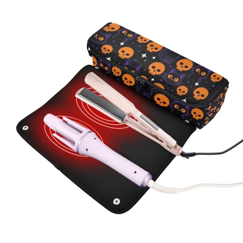 Bolsa de viaje para herramientas de pelo resistente al calor con alfombrilla para planchas, rizadores y alisadores miniatura 2