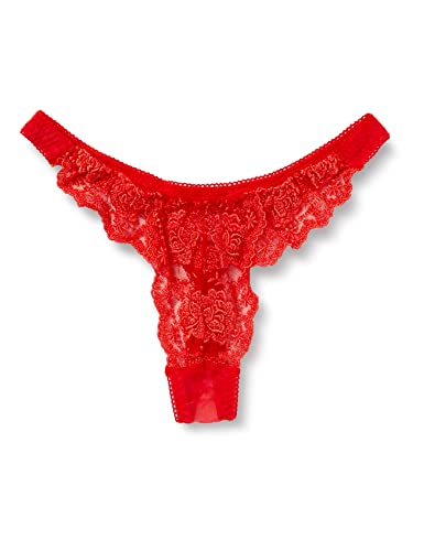 [ラ ポーム] Tバックショーツ チュールレース 透け感 シースルー Tバック セクシーランジェリー MサイズとLサイズの2サイズ展開 アマゾン限定 ラポーム ブランド 日本製 322033 レディース レッド