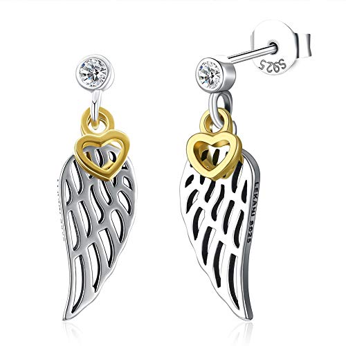 Aile avec coeur boucles d'oreilles balancent LAMGUL WaQiH, le cadeau idéal pour femme