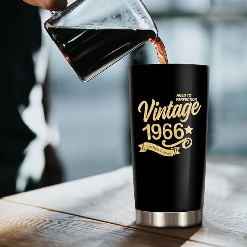 KERAOO Happy 60th Birthday Tumblers Gifts for Men Women, Back in 1966 Stainless Steel Tumblers Gifts, 1966 60 Years Old Birthday Gift For Wife Husband Mom Dad by KERAOO - Used condition - Image 2