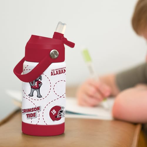 Image of Logo Brands NCAA Mascot Stainless-Steel Kids Bottle -Soft Silicone Mouthpiece, Easy To Carry, Kid-Friendly Design- Great For School & On-The-Go