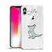 iPhone X Case, Unov iPhone X Clear Case with Design Slim Protective Soft TPU Bumper Embossed Pattern Cover for iPhone X 5.8 Inch(Dinosaur)