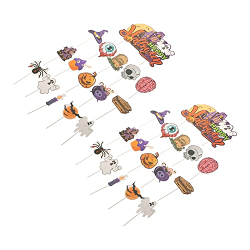 ABOOFAN 128 Pçs Halloween Cupcake Esqueleto Cupcake Palhetas Abóbora Cupcake Topper Spider Cake Pick
