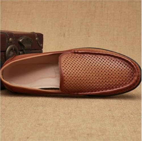 Men's Classic Anti-Slip Resistant Slip On Breathable Lightweight Leather Lightweight Loafers Shoes3