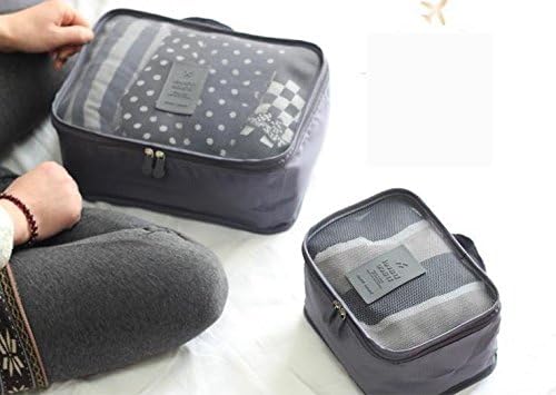 Miniatura 8 de King&Pig 6pcs organizador de viaje bolsas impermeables equipaje ropa acabado bolsa (rosa rojo), Rosa Rojo