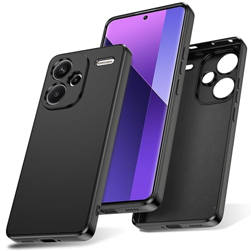 Watana for Xiaomi Redmi Note 13 Pro Plus 5G Case, Soft-Touch Silicone Phone Case, Shockproof, DustProof, Antiskid Full Body Armour Phone Cover with Microfiber Lining for redmi note 13 Pro+,Black