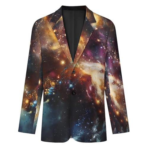Constellation Galaxy Men's Classic Fit Suit Two Button Novelty Printed Casual Stylish Blazer4