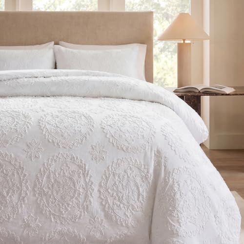 Parure de lit blanche en microfibre fine haut de gamme avec housse de couette King Size - 5