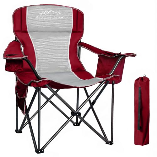 Silla de Camping Sobredimensionada SAILARY VS23FC01-03RD-JL02, Capacidad 500 lbs, Color Rojo