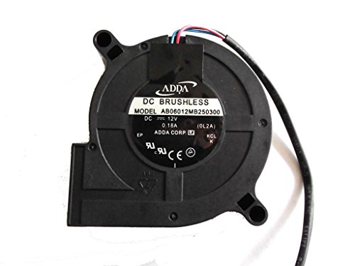 Ventilateur Adda 6 cm Ab06012mb250300 à haute pression statique 12V 0.18A turbine 3 fils