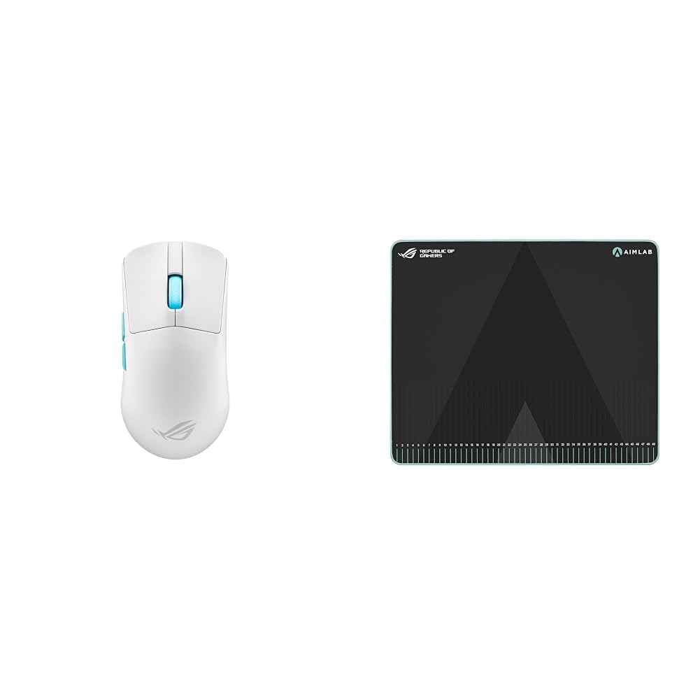 ASUS ROG Harpe Gaming Wireless Mouse, Ace Aim Lab Edition & ROG Hone Ace Aim Lab Edition Gaming Mouse Pad, 508 X 420 x 3 mm, Large Size, Soft, Hybrid Cloth Material